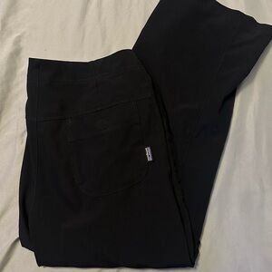 Patagonia Black Straight Leg Capri Pants with Button Detail